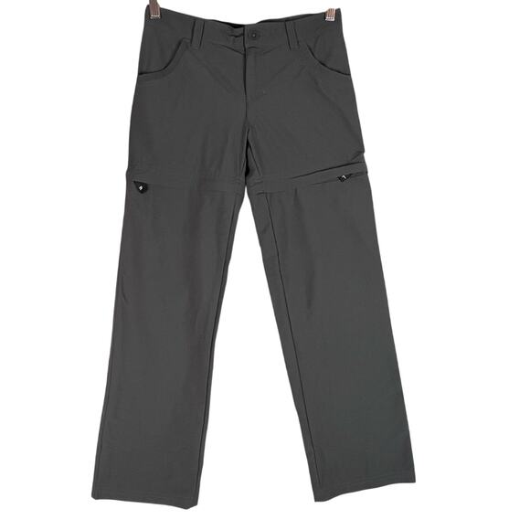 North Face Hiking Pants Girls Medium Convertible Dark Grey Adj Waist Outdoors - Picture 1 of 12